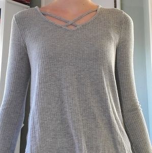Gray Long Sleeved Girls Shirt